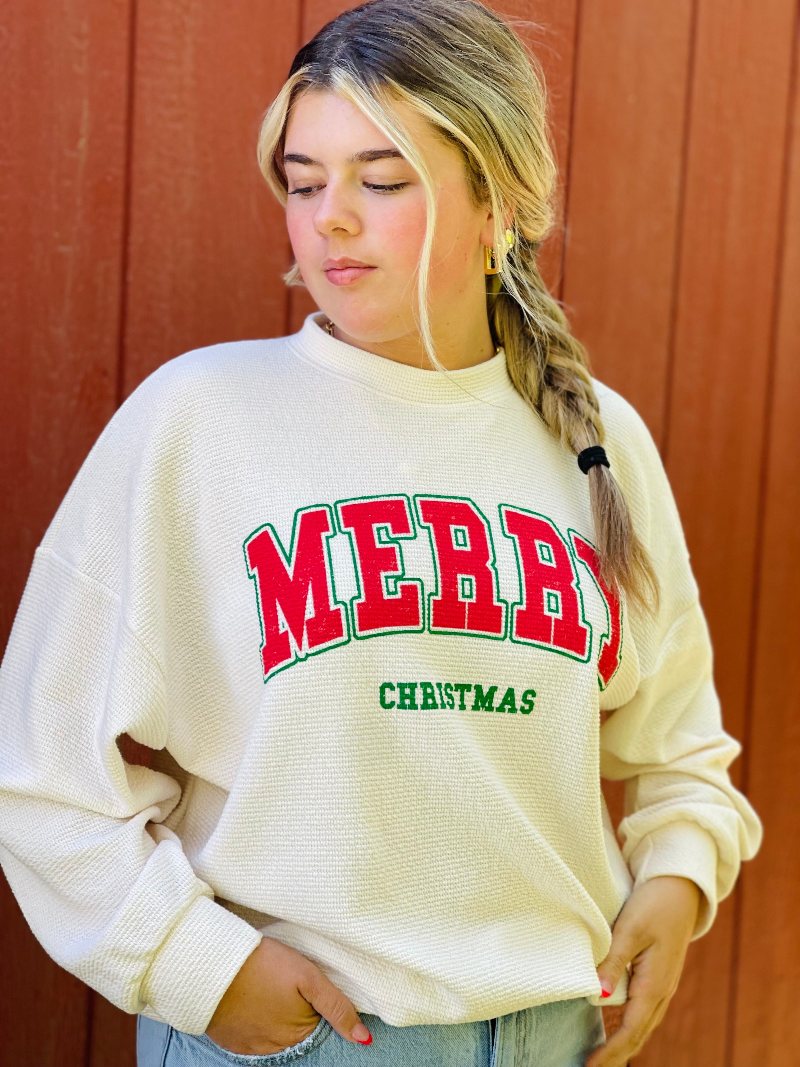 Merry Christmas Cloudy Knit Top