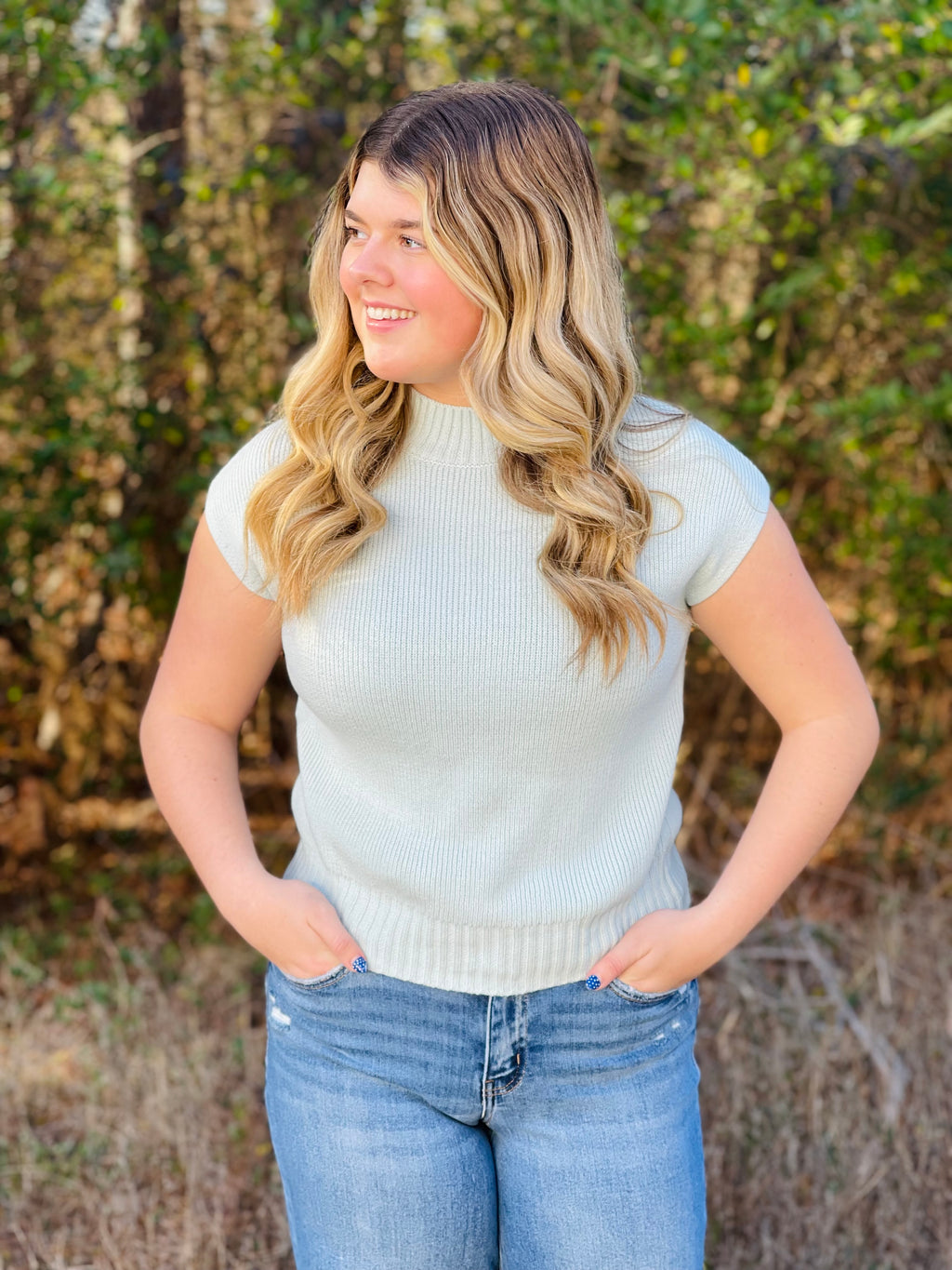 Pastel Dreams Mock Neck Sweater Top