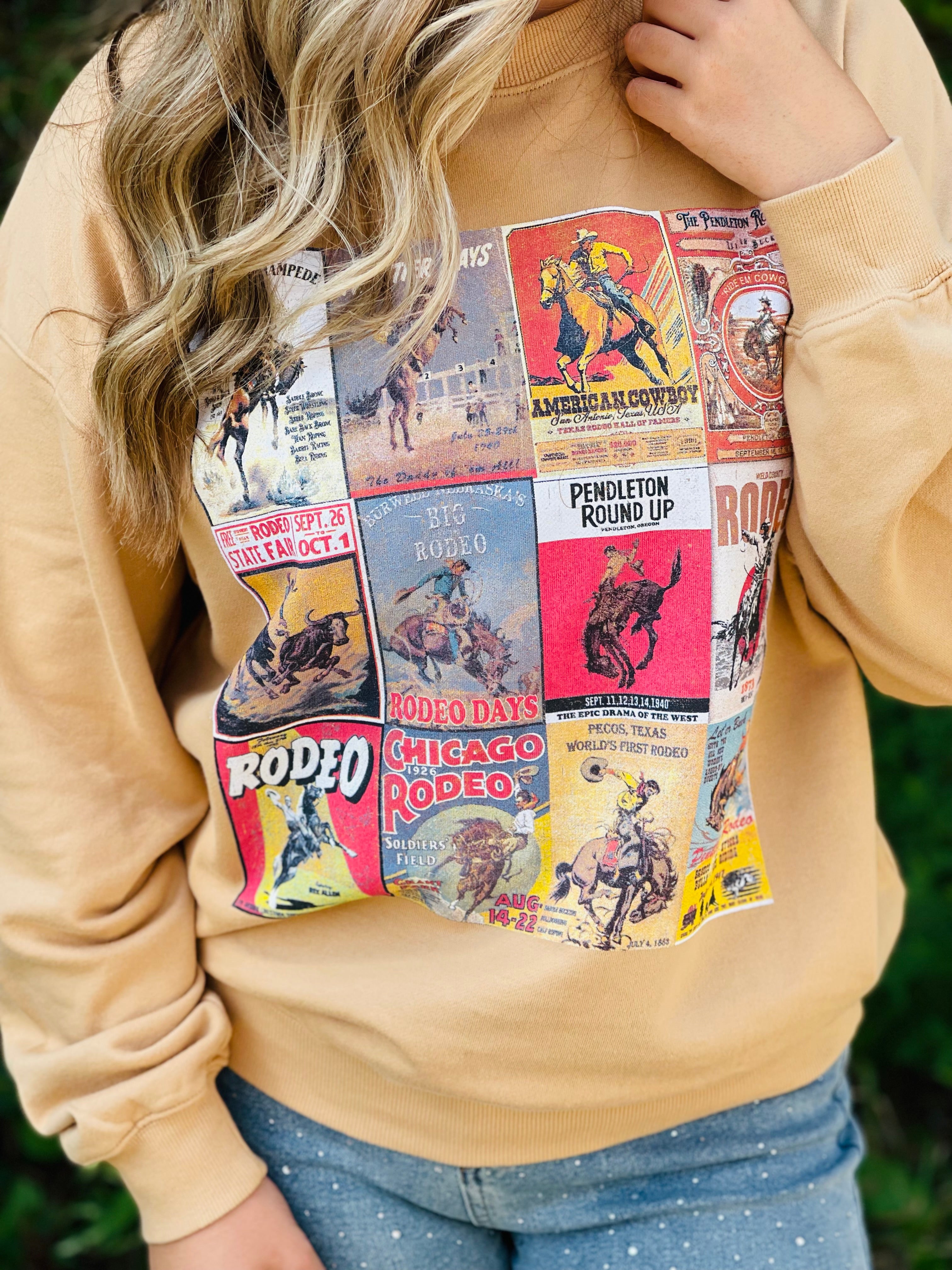 Vintage Cowboy Poster Graphic Sweatshirt