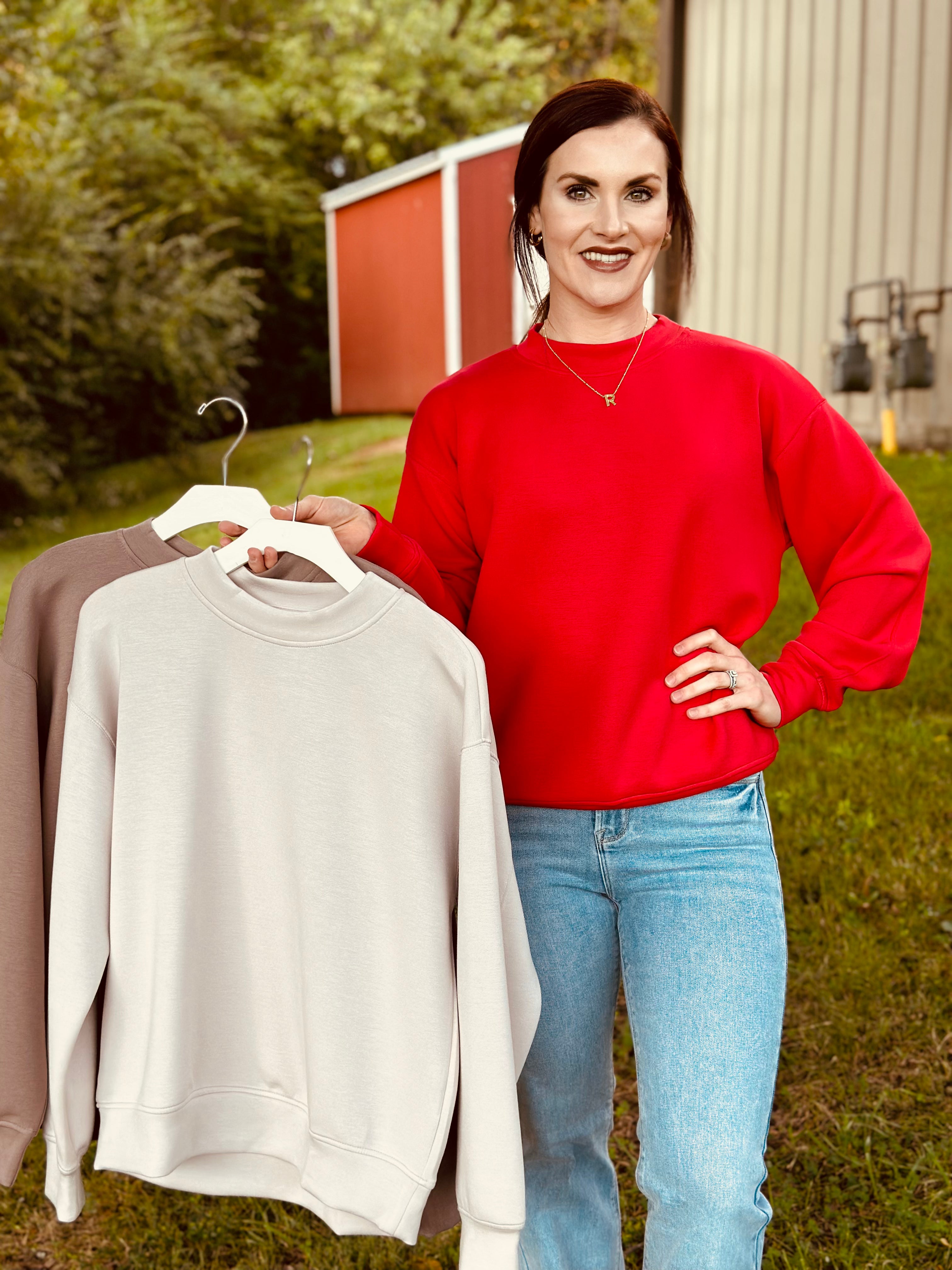 TIA MOCK NECK PULLOVER