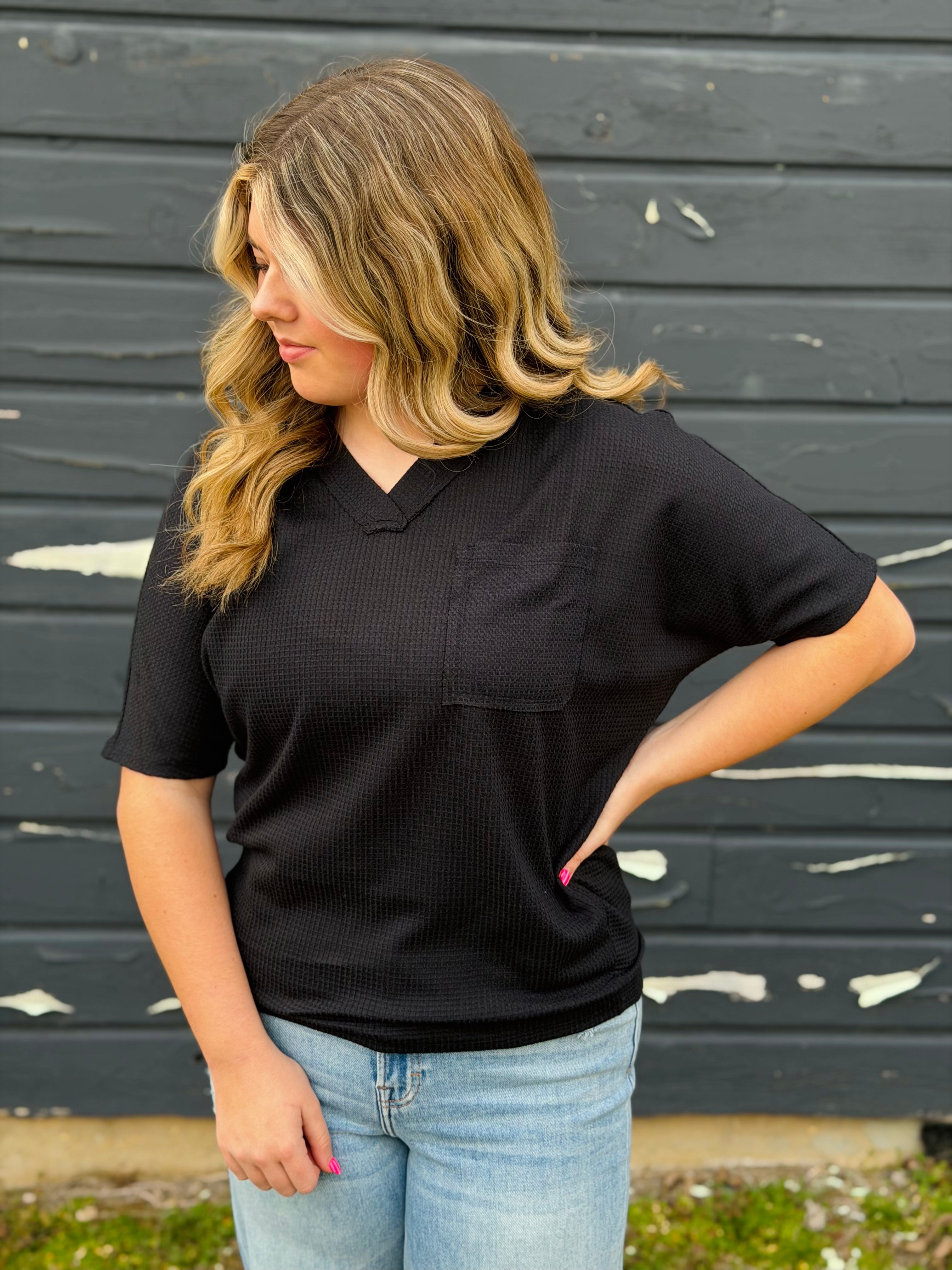 Taylor Two Tone Waffle Top
