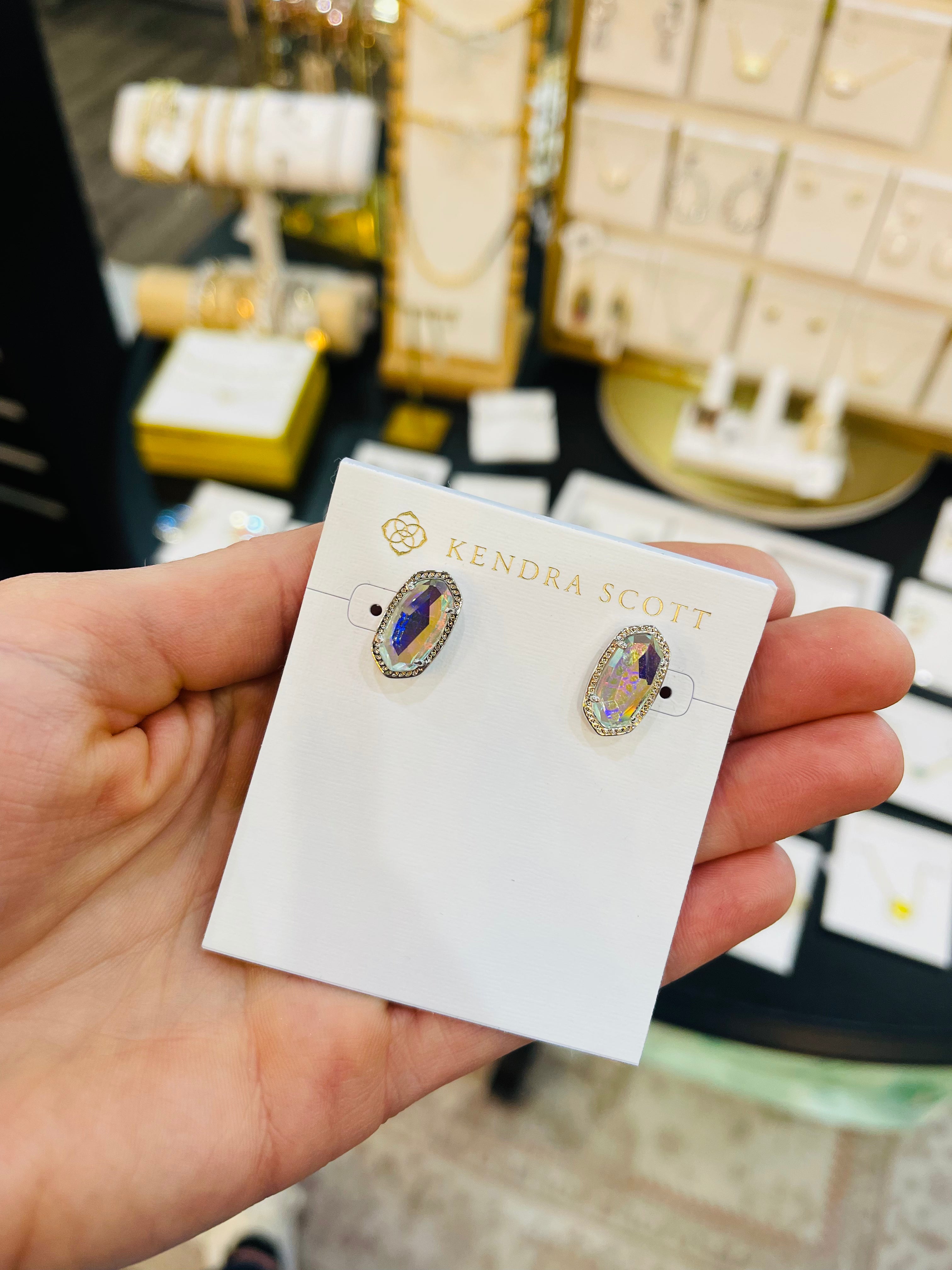 Ellie Earring RHOD Dichroic Glass