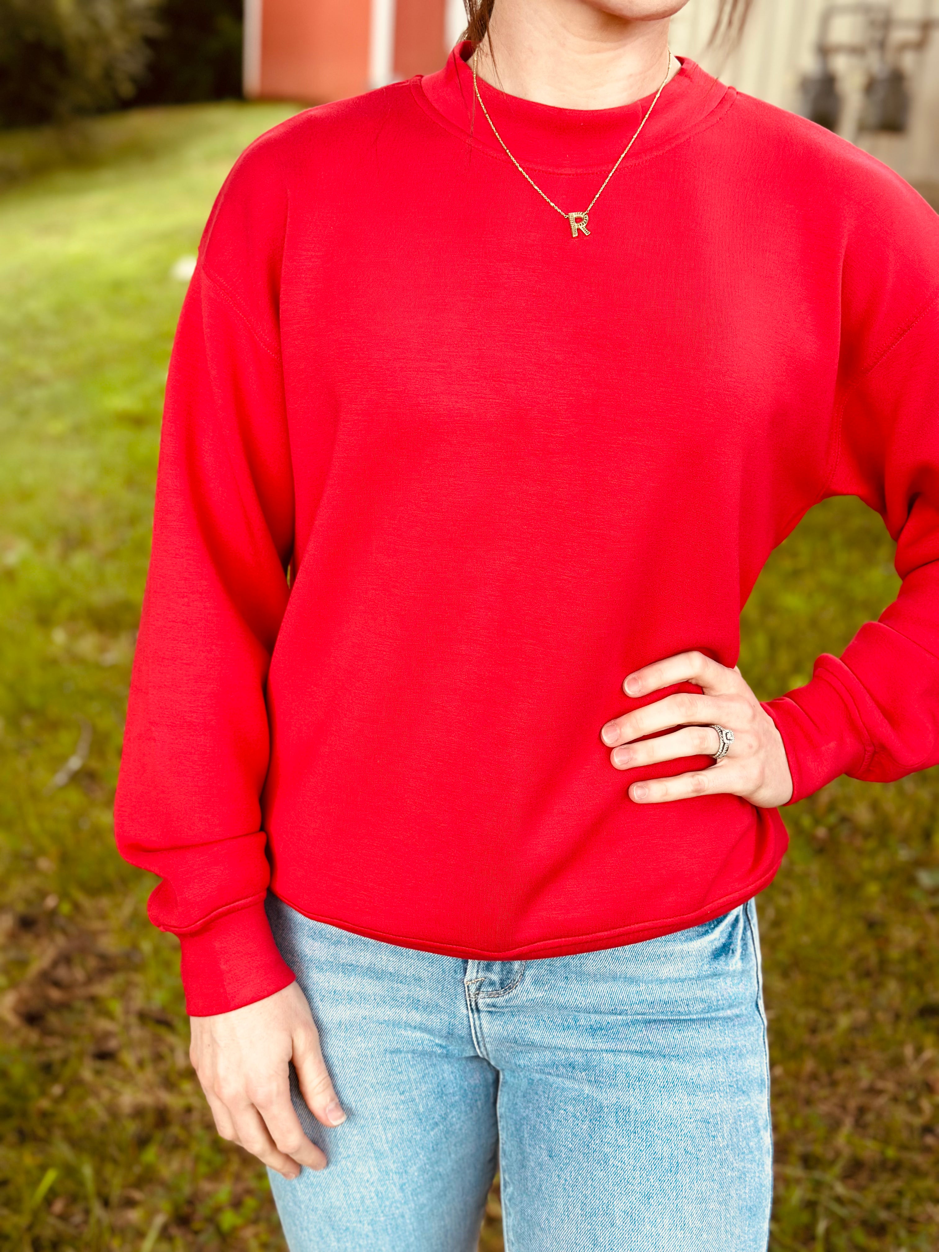 TIA MOCK NECK PULLOVER