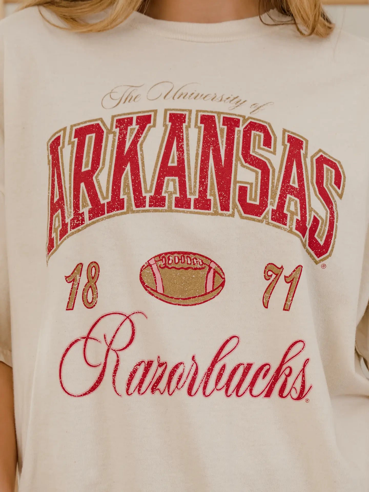 Razorbacks Wave Arch Tee Livy Lu