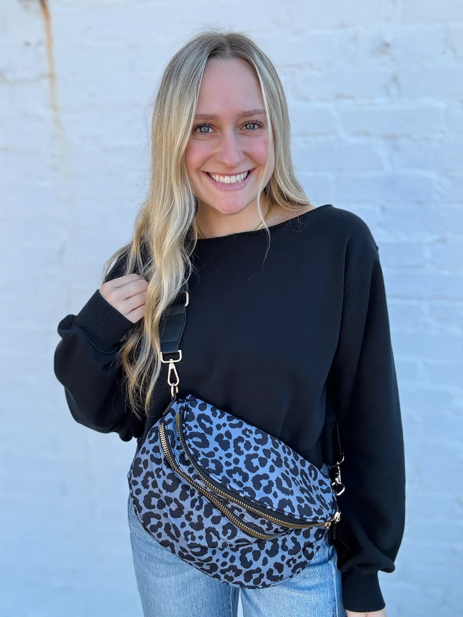 Leopard Double Zip Bum Bag