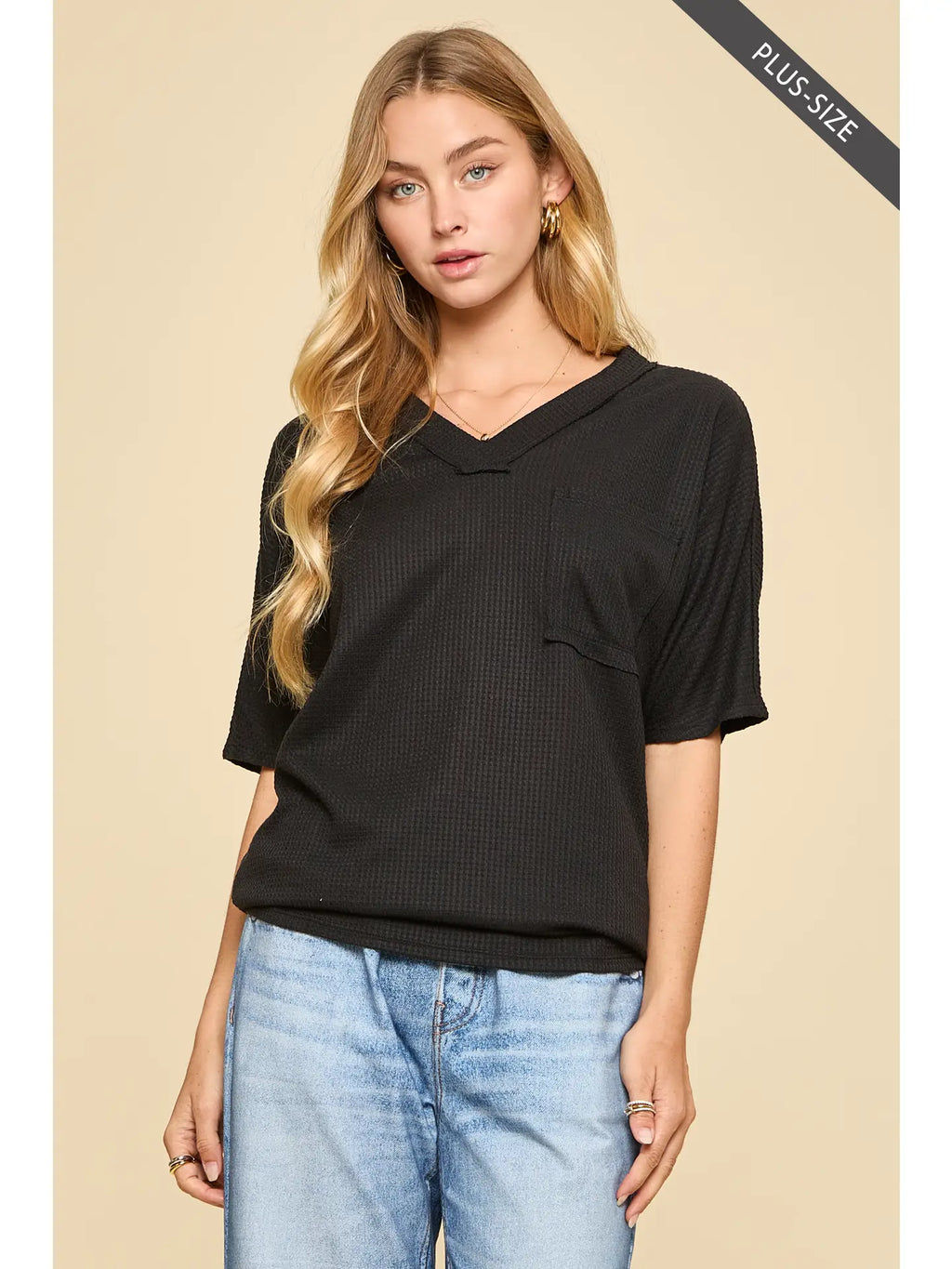 Taylor Two Tone Waffle Top