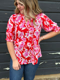Lizzy Smocked 3/4 Sleeve Top