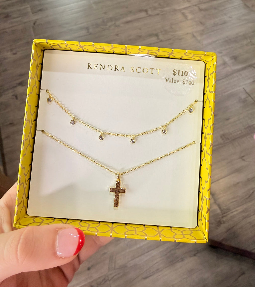 Amelia Gold Cross Necklace by KS