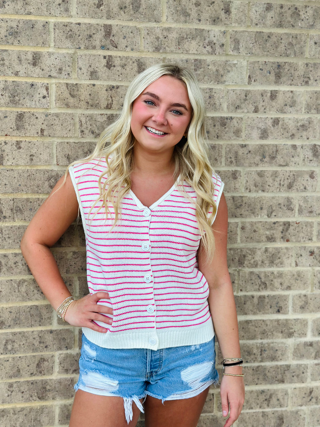 Kelly Striped Sweater Vest