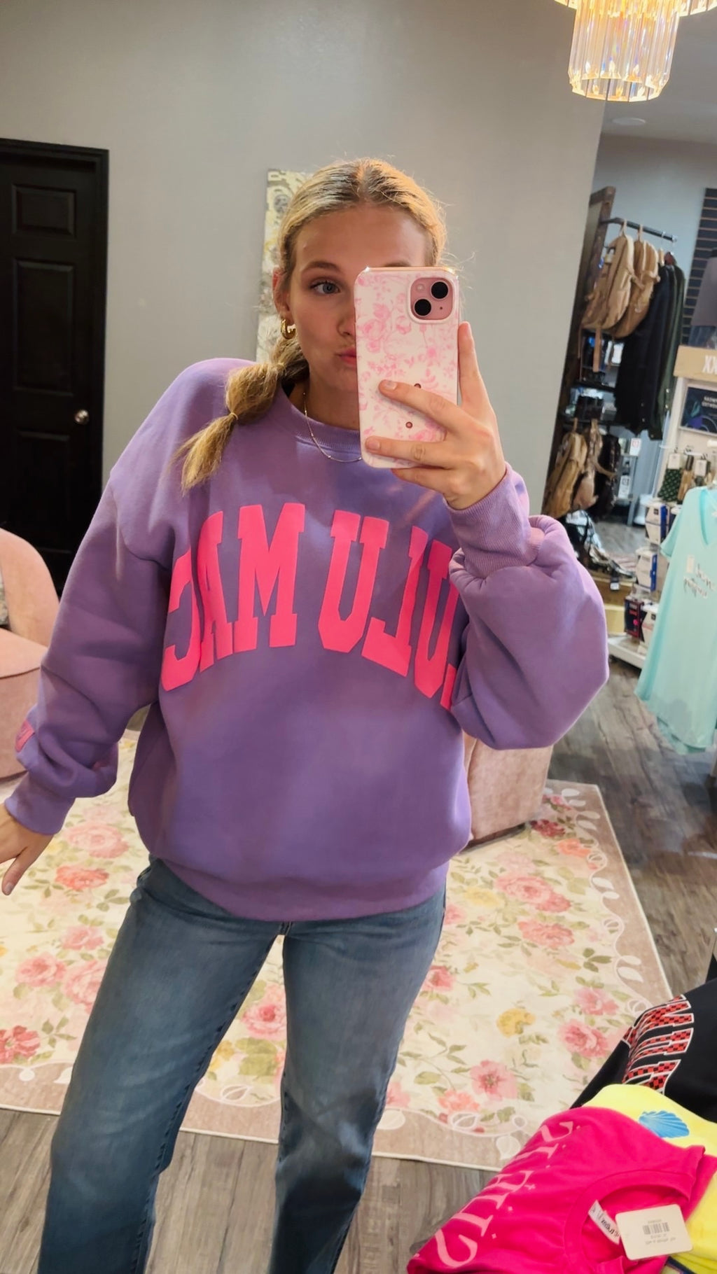 LuluMac Purple Pink Puff Sweatshirt