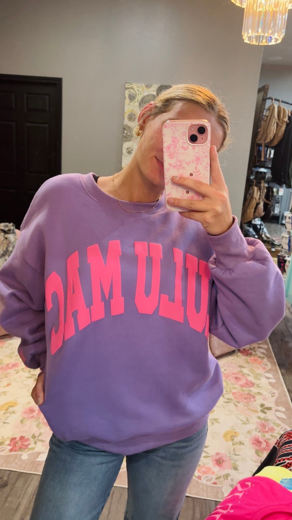 LuluMac Purple Pink Puff Sweatshirt