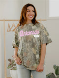 Livy Lu Arkansas Established Script Camo Tee