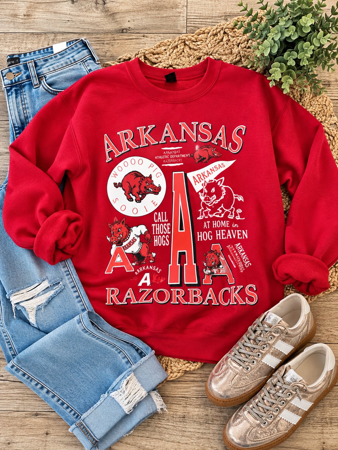 Arkansas razorback collage sweatshirt