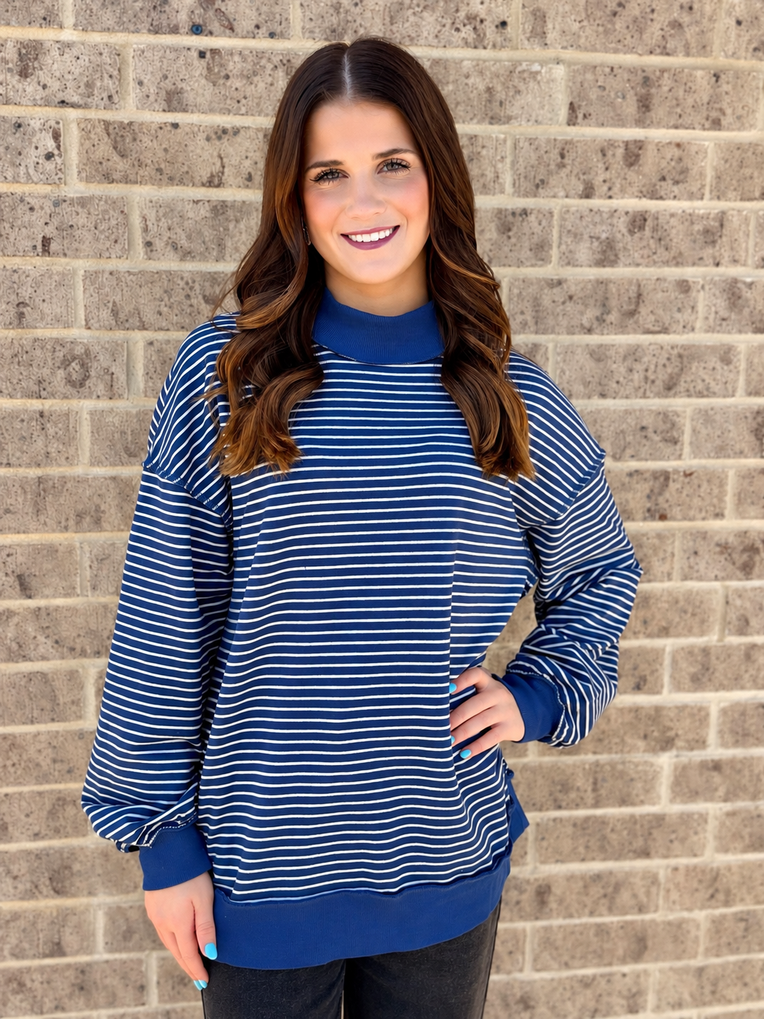 Heather Mock Neck Sweater
