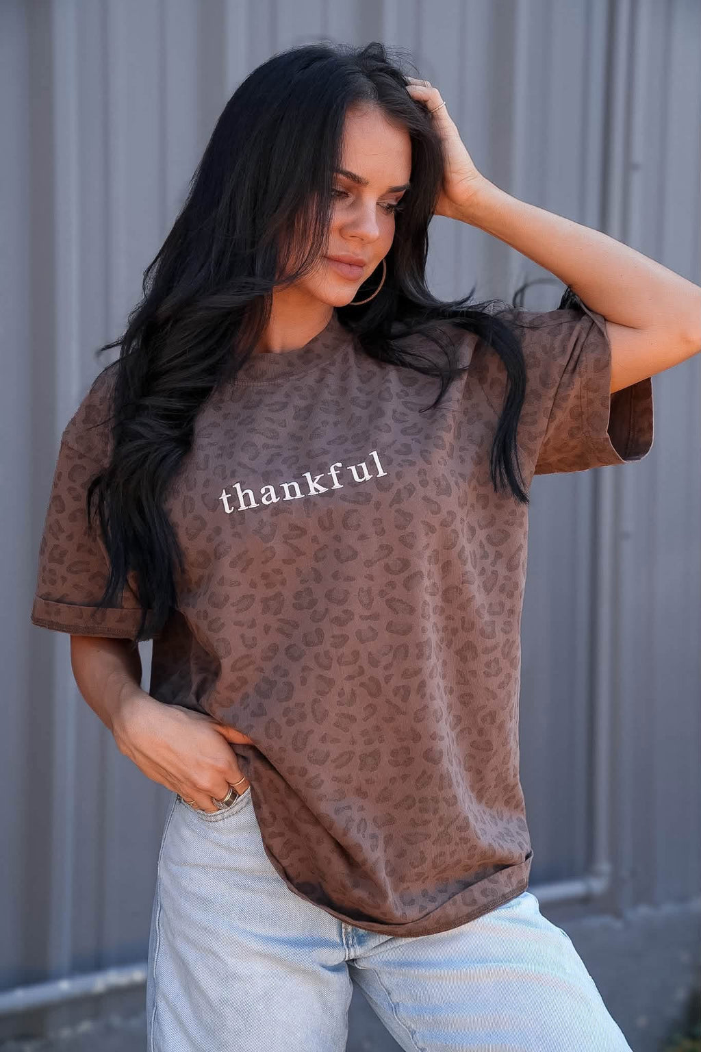 Thankful Leopard Tee