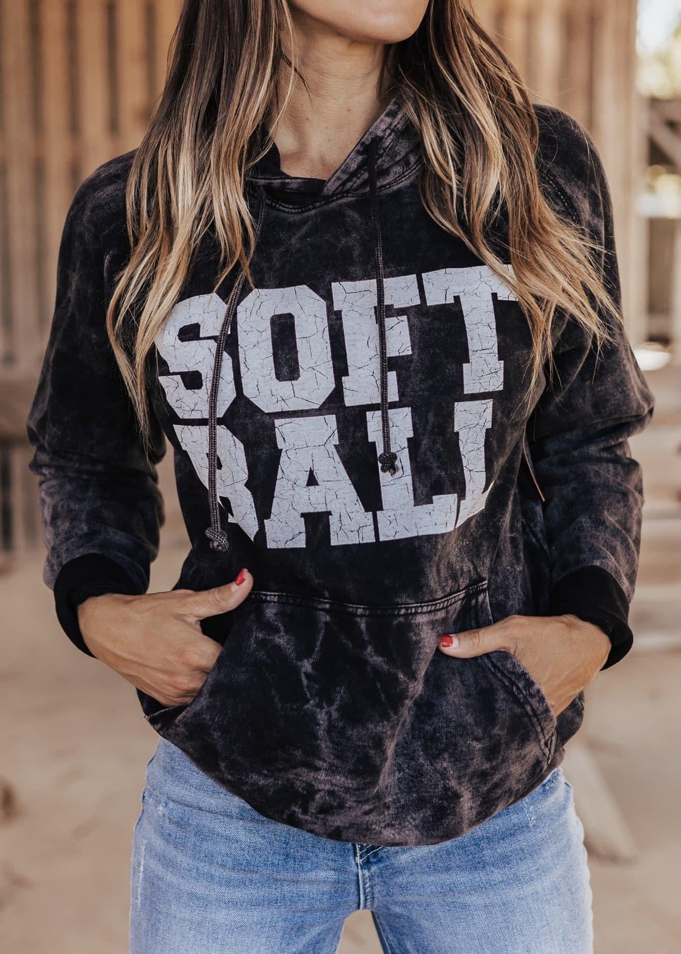 SOFTBALL VINTAGE RAGLAN HOODIE