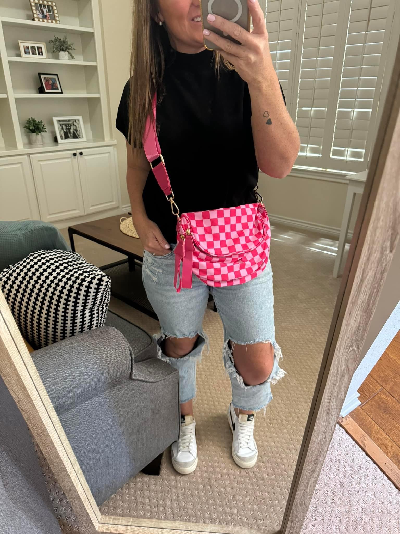 CHECKERED BUM BAG