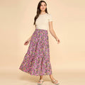 Floral tiered maxi skirt