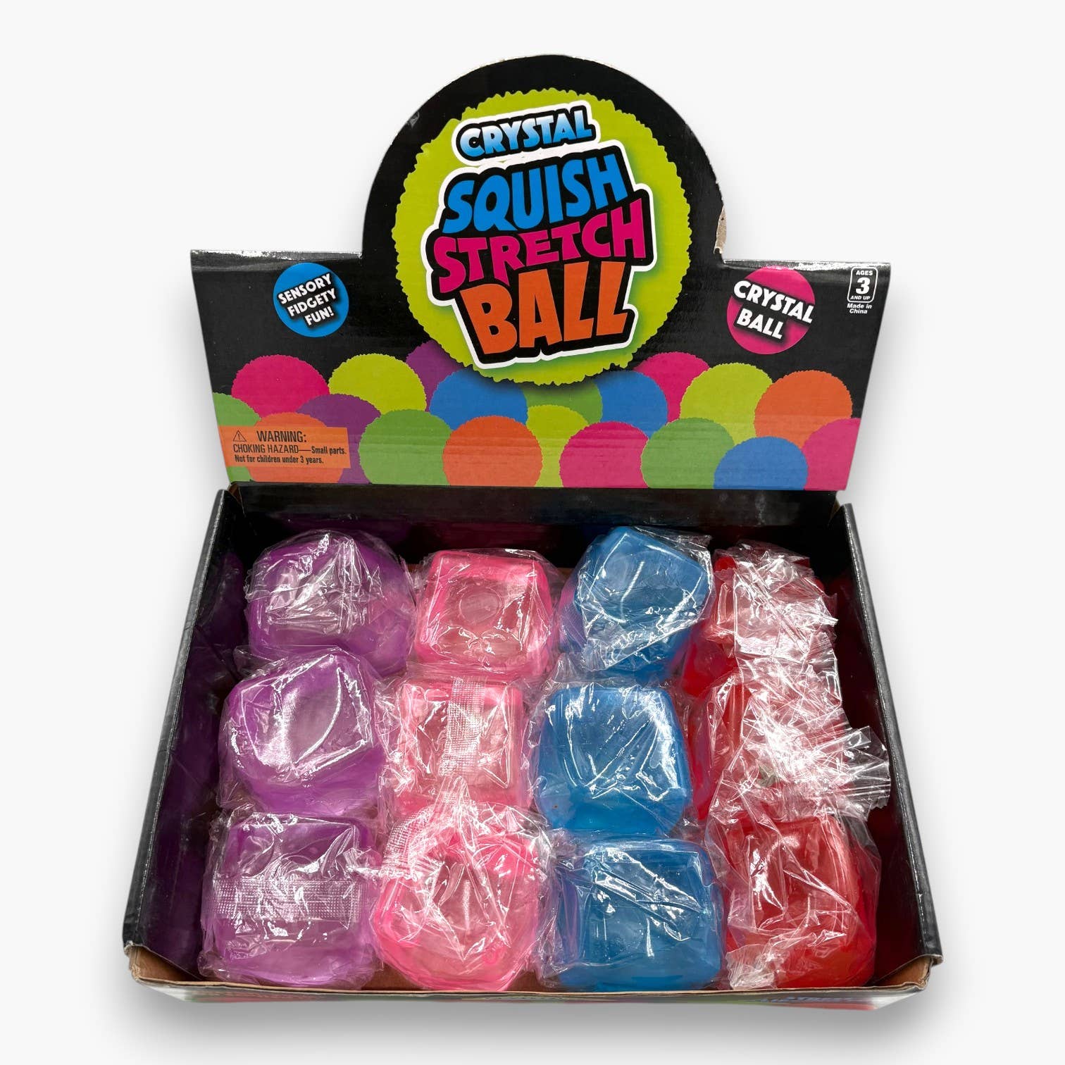 Crystal Squish Stretch Ball Pastel 12CT