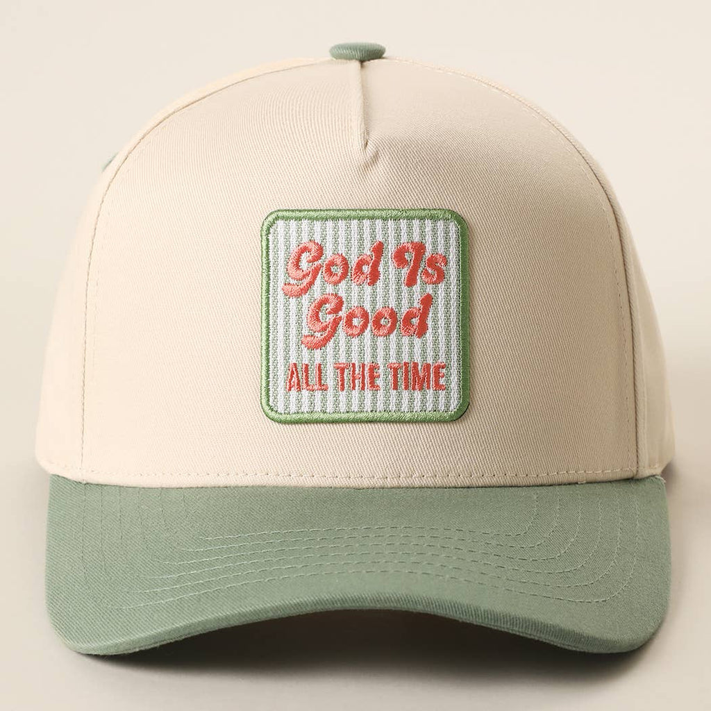 God is good embroidered patch trucker hat