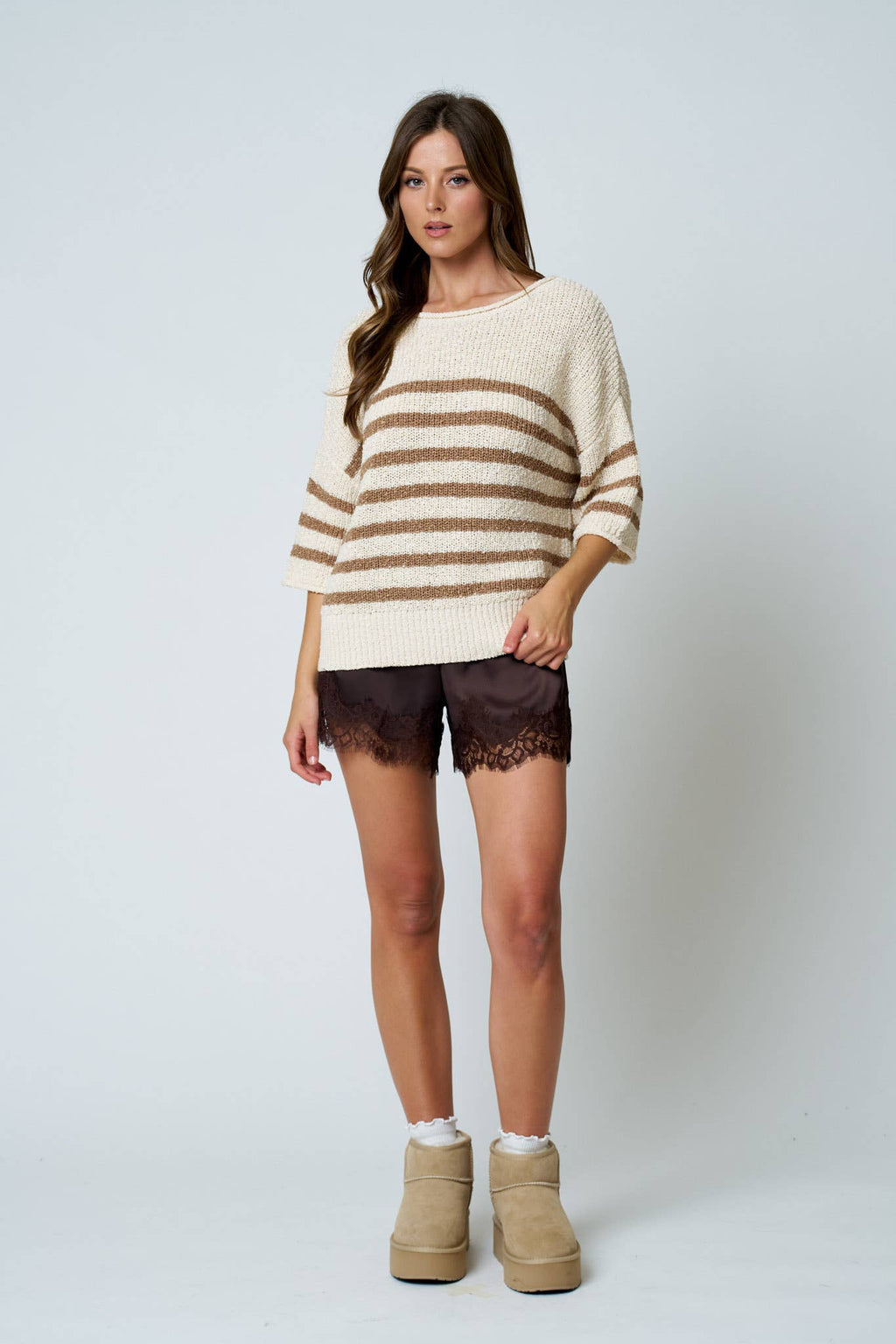 Memphis Half Sleeve Knit Sweater