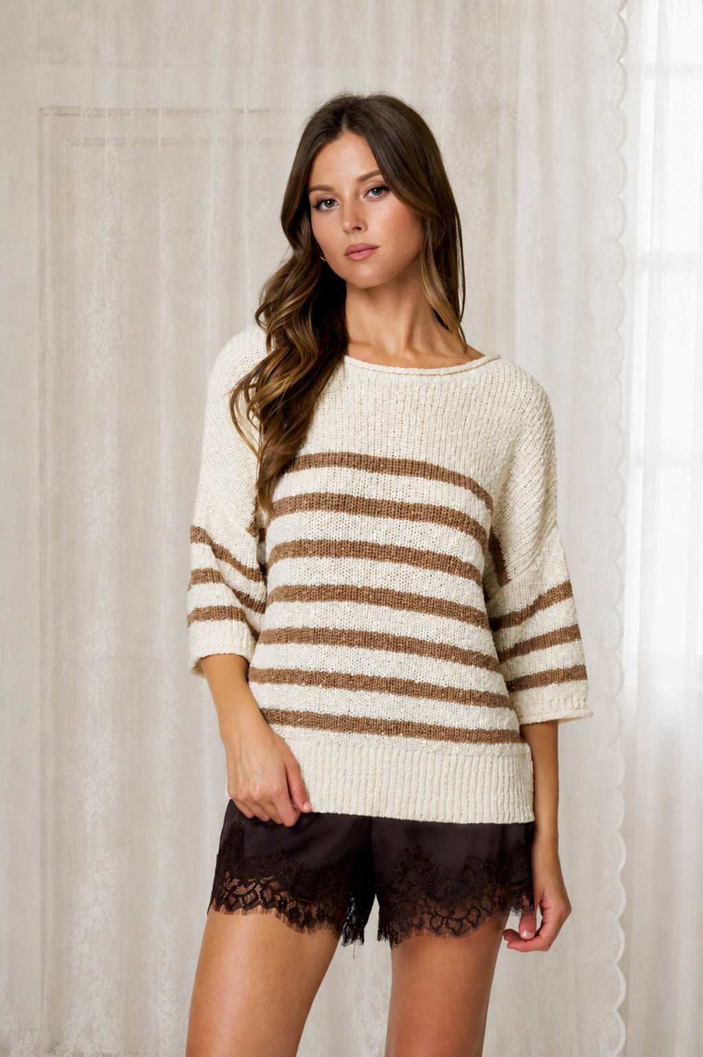 Memphis Half Sleeve Knit Sweater