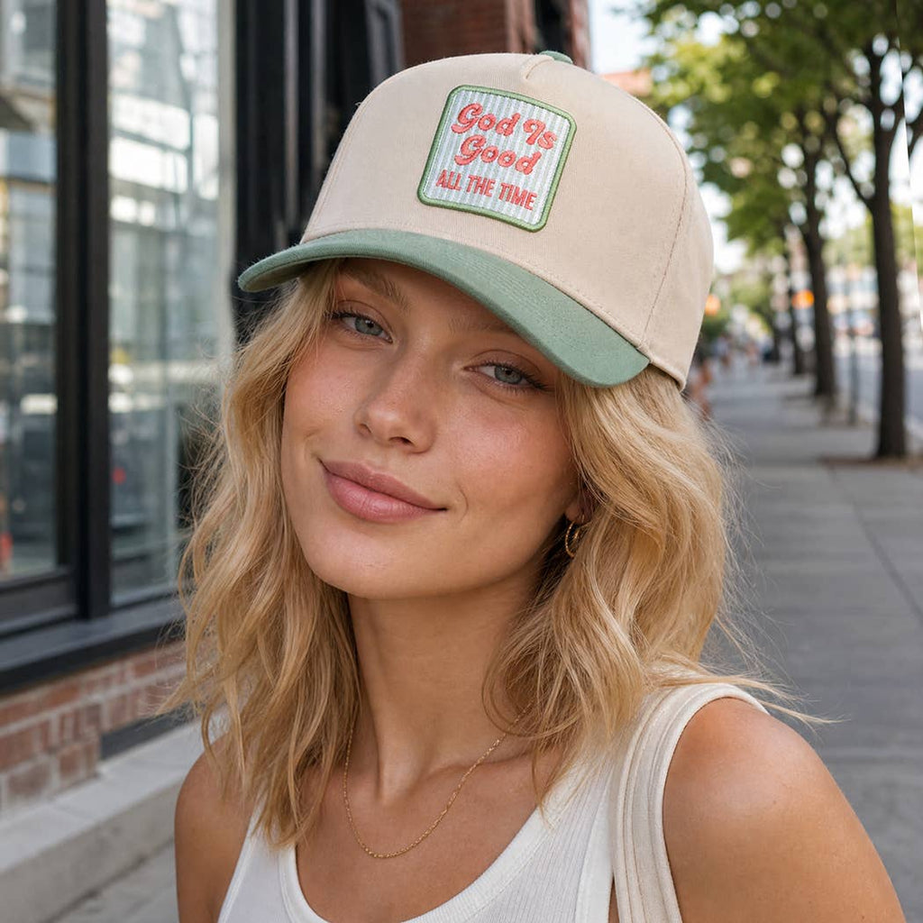 God is good embroidered patch trucker hat