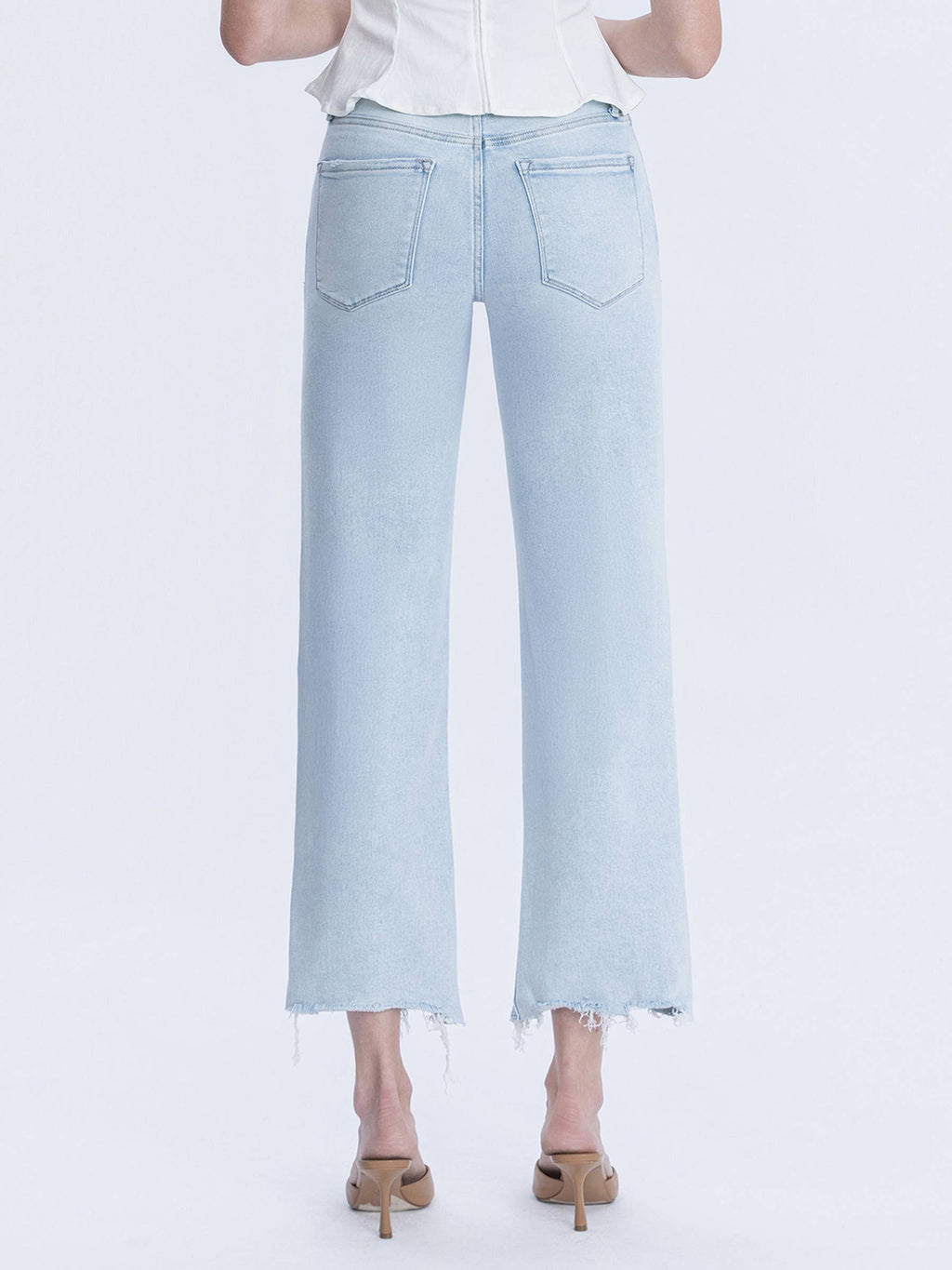 Vervet HIGH RISE LIGHT WASH SLIM WIDE JEANS
