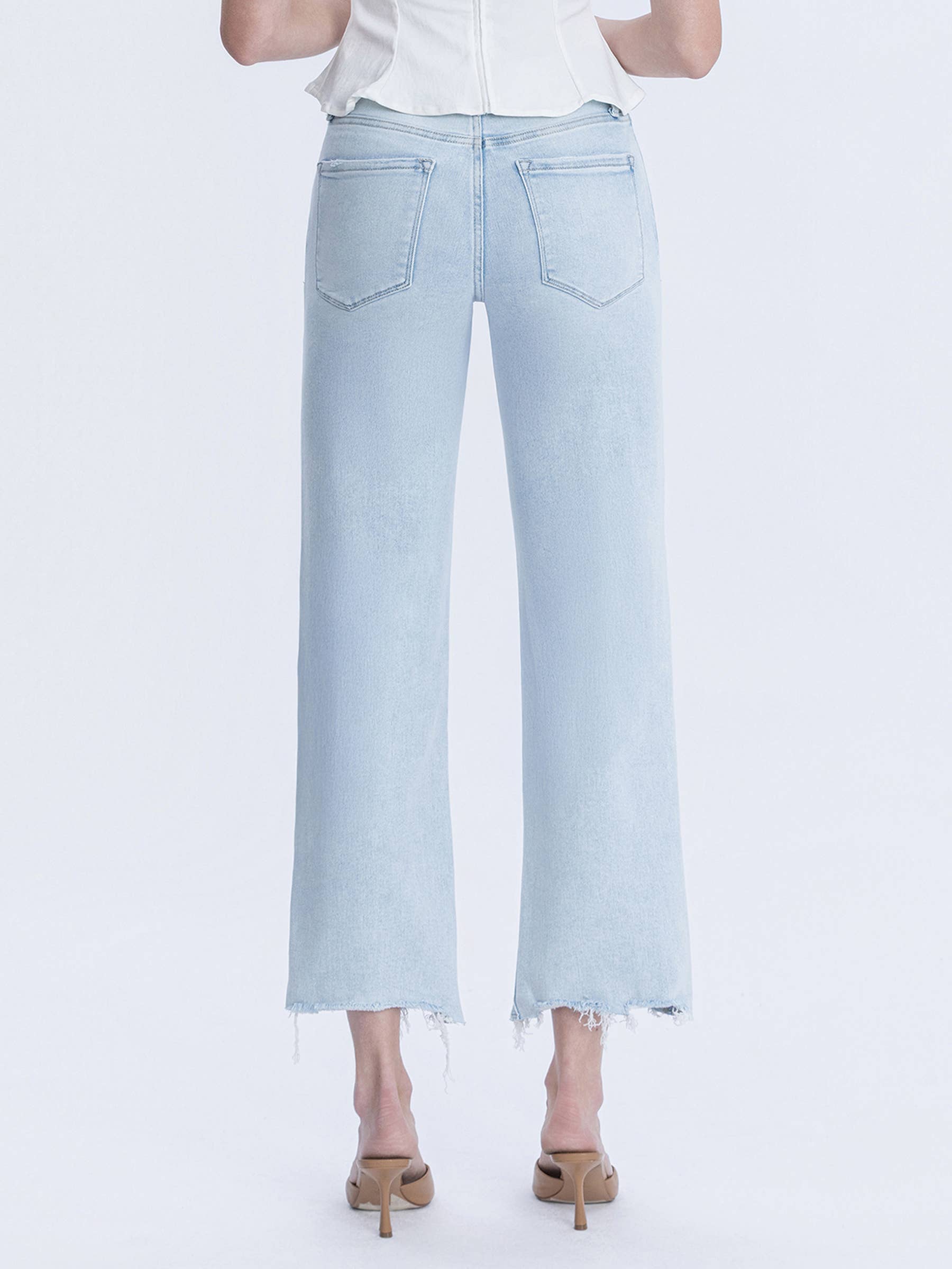 Vervet HIGH RISE LIGHT WASH SLIM WIDE JEANS