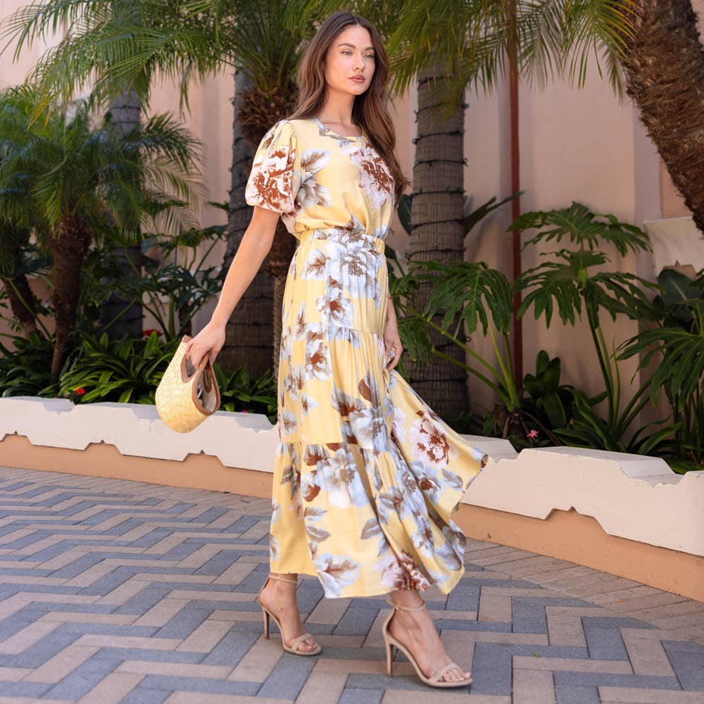 Savannah Floral Tiered Maxi Skirt