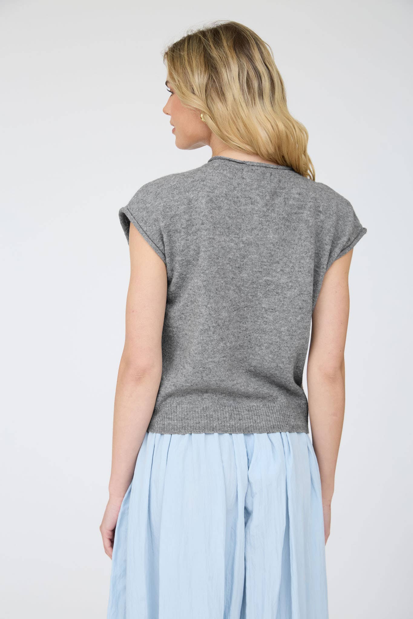 Lisa Raw Edge Sleeveless Cardigan