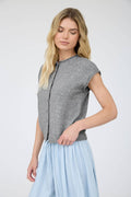 Lisa Raw Edge Sleeveless Cardigan