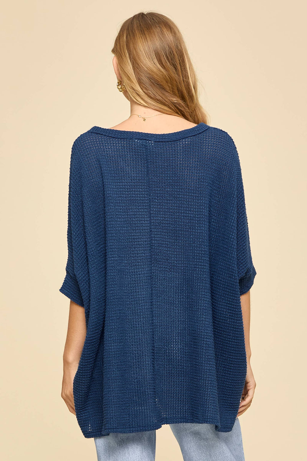 Kimberyly Oversized Crochet Knit Poncho Top