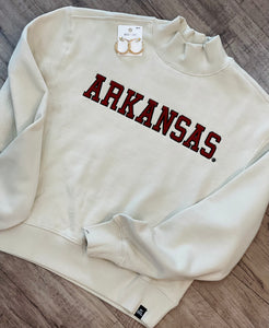 UNIVERSITY OF ARKANSS CROPPED MOCK NECK BY GAMEDAY SOCIAL